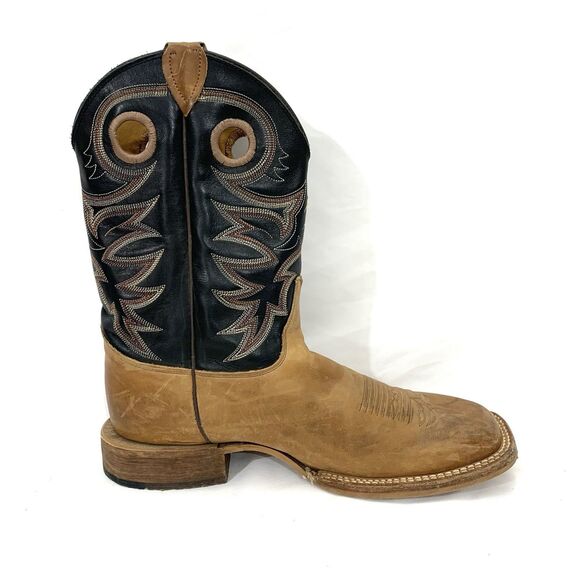 JUSTIN Embroidered Leather Boots Square Toe Mens Copper Brown BR740 Size 11 B main image 12